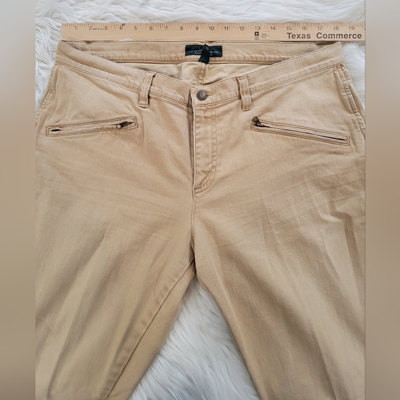 LRL Lauren Jeans Co Khaki Tan Denim Jeans Preppy Bus Casual Women's Straight Leg - Picture 7 of 9